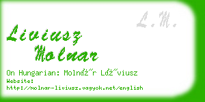 liviusz molnar business card